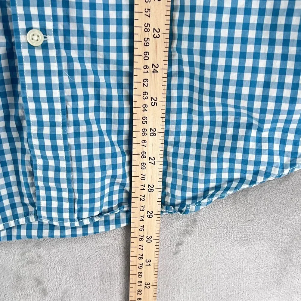 Banana Republic Men’s Medium Tailored Slim Fit Blue White Gingham Button Down